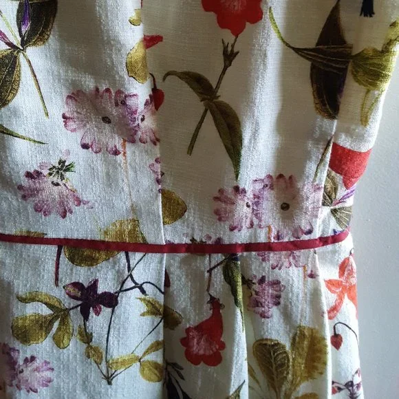 Lands' End Summer Floral Botanical Plus Size Lined Pockets Midi Dress - Picture 2 of 16